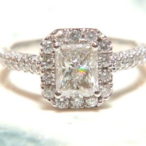 14k Radiant Halo 3D Pave Ring